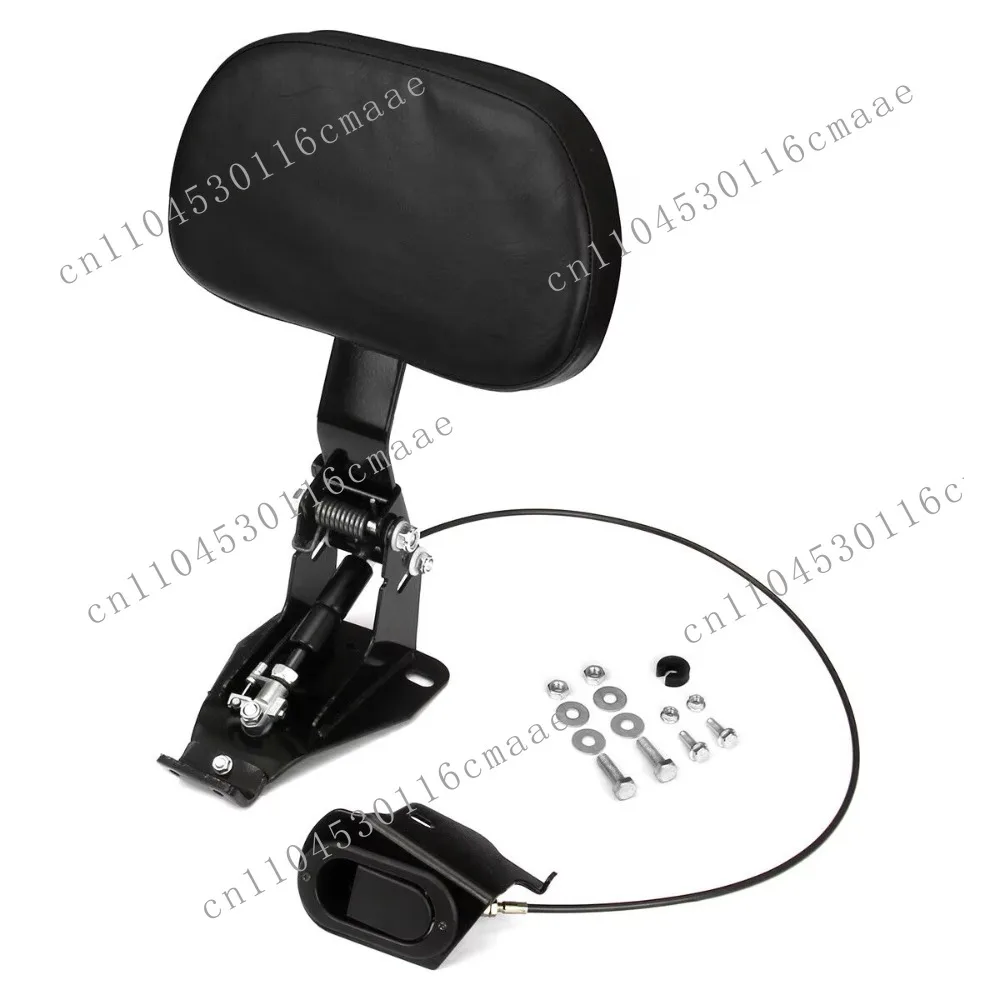 Motorcycle Adjustable Full Forward Driver Rider Backrest Leather Black for Touring 2009-2023