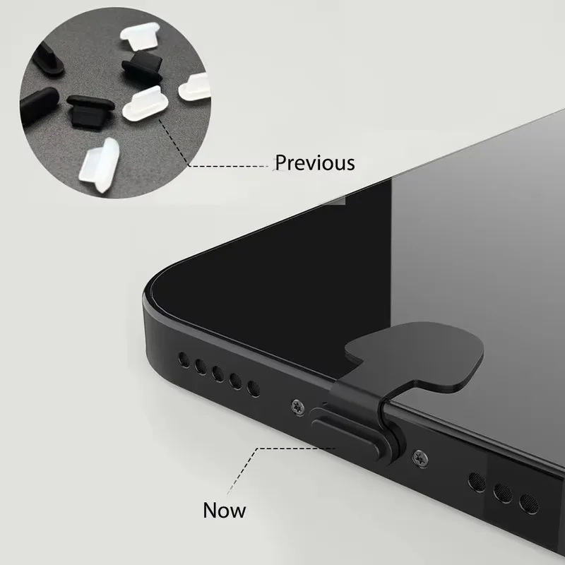 6/2Pcs Charging Port Anti-Dust Dirt Plugs for iPhone 17 16 Promax Samsung USB Type-C Port Protector Anti-Lost Dustplug Cap Cover
