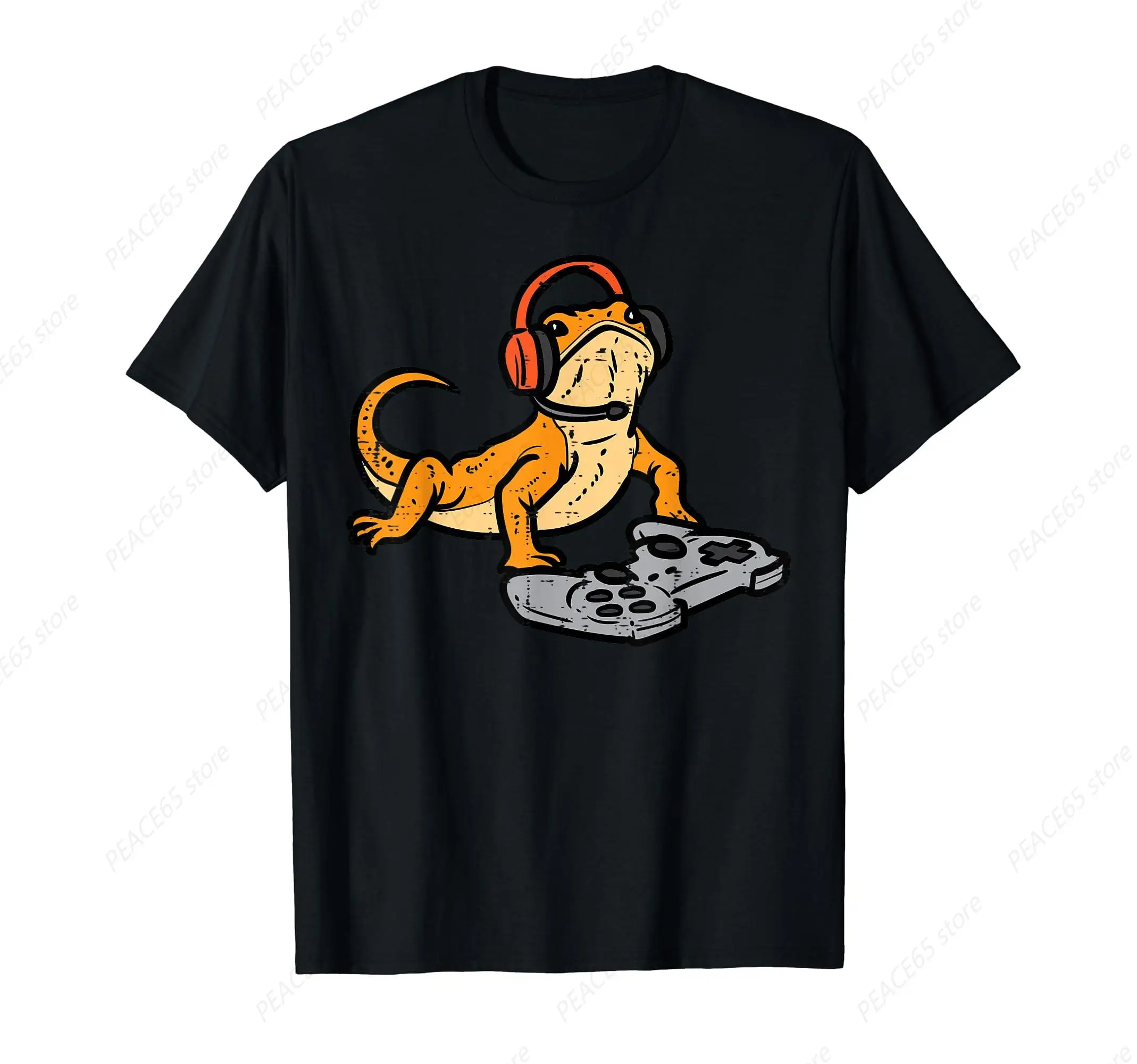 

Funny Animal Bearded Dragon Video Gaming Cool Gamer Animal Men Teens Boys Kids T-Shirt Cotton Short Sleeve