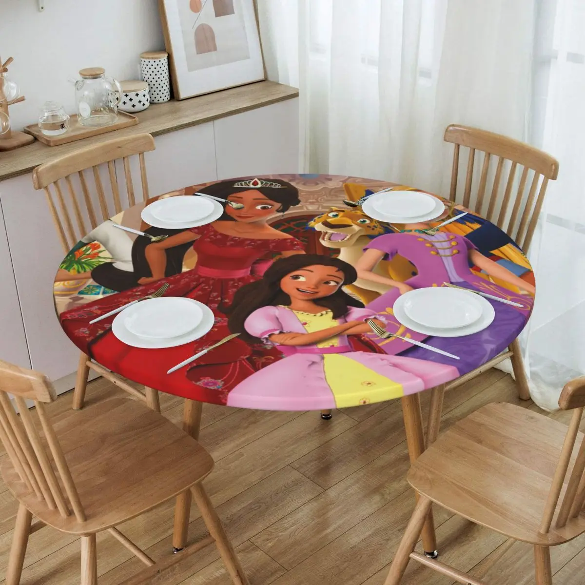 Custom Round Disney Elena Of Avalor Anime Table Cloth Waterproof Tablecloth 40