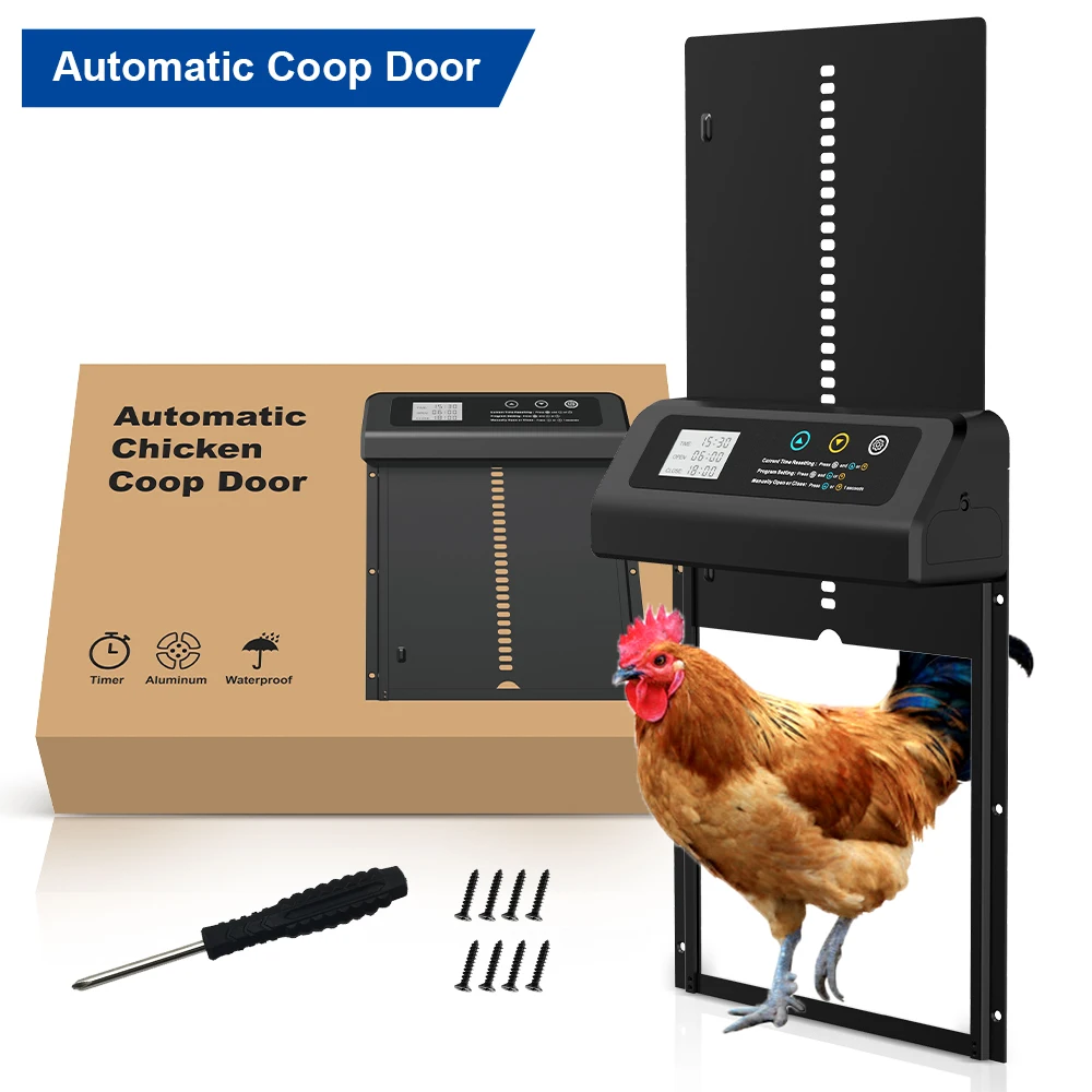 

Electric chicken coop door household aluminum alloy chicken coop door intelligent automatic timing lifting chicken door