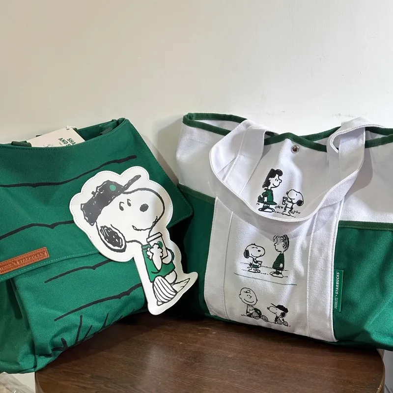 

Милая сумка-тоут для хранения щенков с рисунком, парусиновая большая вместительная сумка на плечо для монет, зеленая водонепроницаемая сумка на плечо для поездок на работу на открытом воздухе