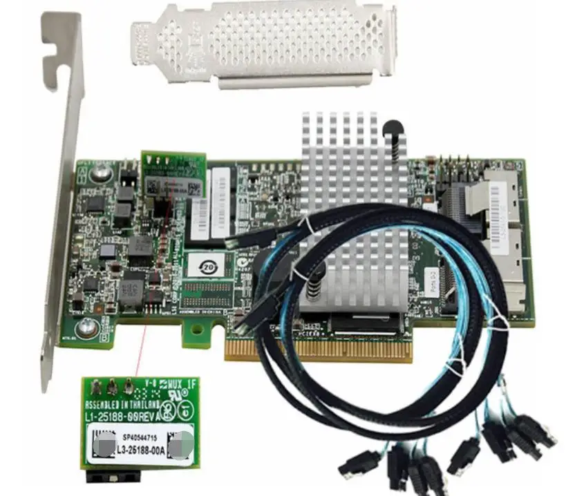 Untuk 9267-8i PCI-E 3.0 8 Port 512M 6 Gbps SATA/SAS + dukungan kunci RAID 5 6 kartu RAID + kabel 8087