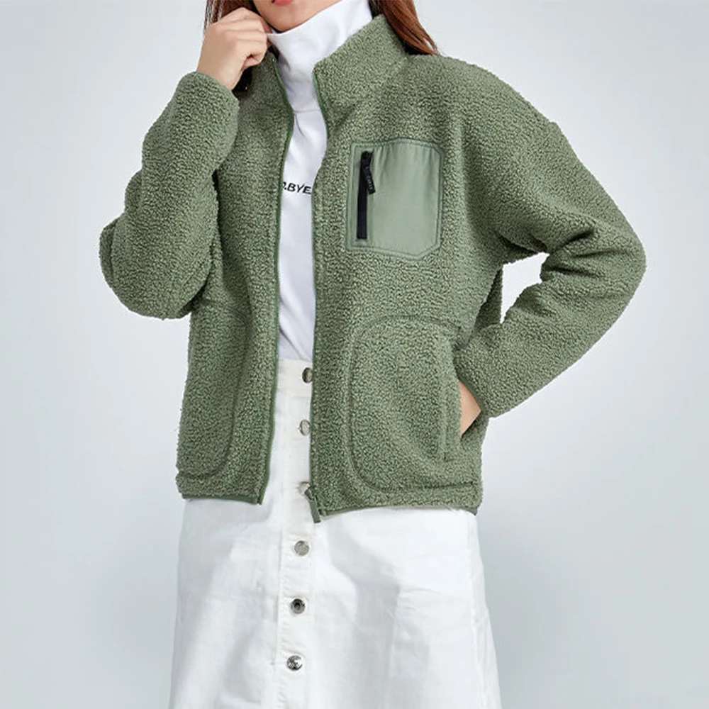 

Couple's Cashmere Coat Teddy Fleece Jacket Same Style For Men And Women Stand Collar Zipper Patch Designs Coat Cardigan