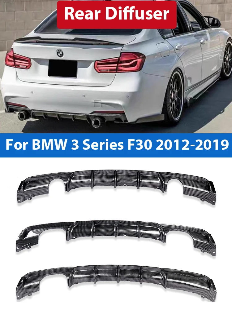 MP Paraurti Posteriore Diffusore Labbro Carbonio M Tech M Sport Diffusore Body Kit Nero Lucido Per BMW Serie 3 F30 F31 2012-2019 320i 328i