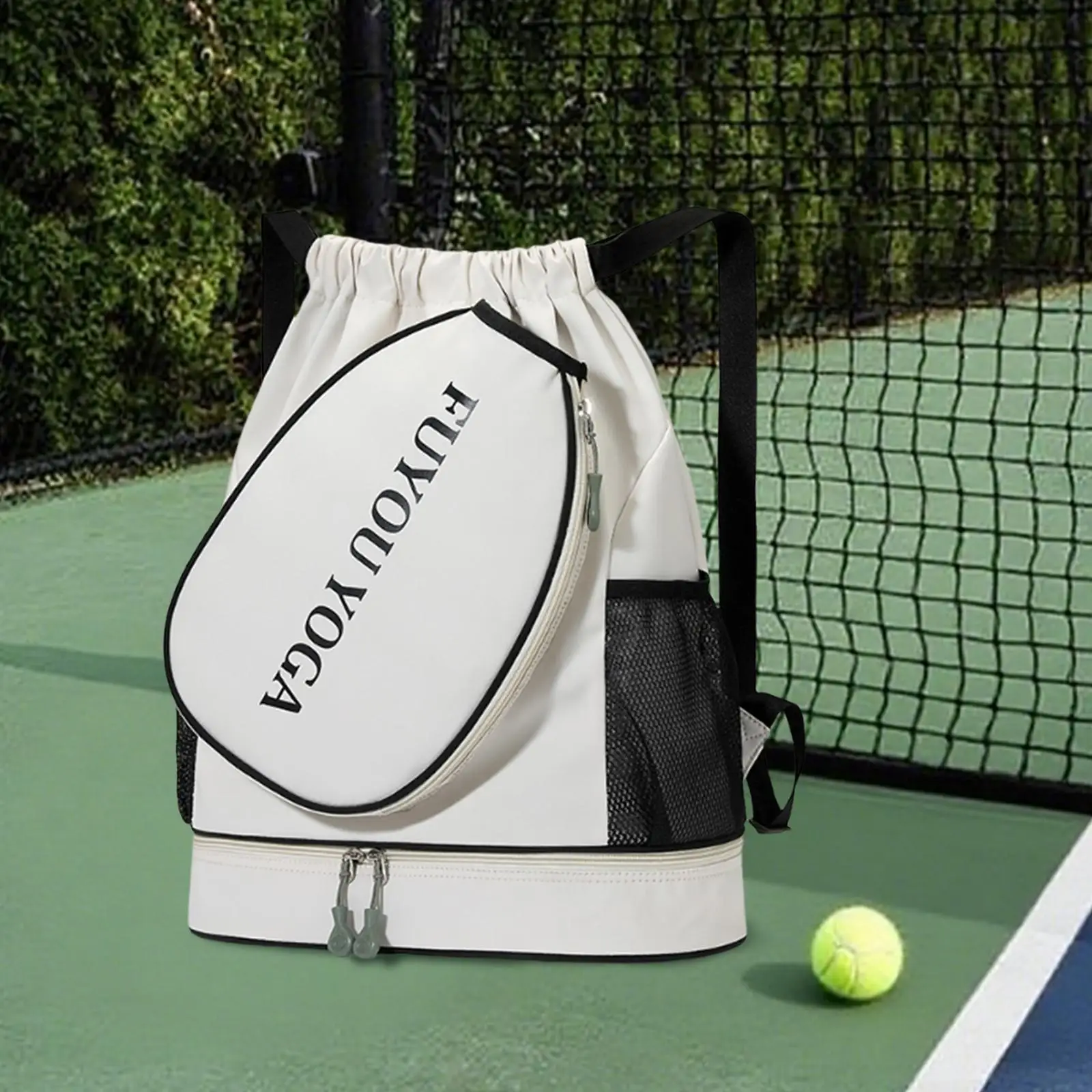 

Large Capacity Tennis Bag Multifunctional Rucksack Gear Storage for Paddles Pickleball Racquet Sports