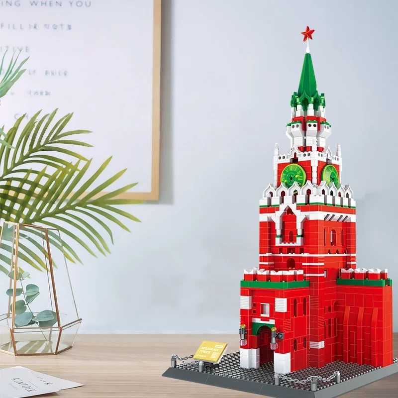 

OUZEY Russian Palace Clock Tower, Micro Building Block Set, Slavic Architecture Model for Teens