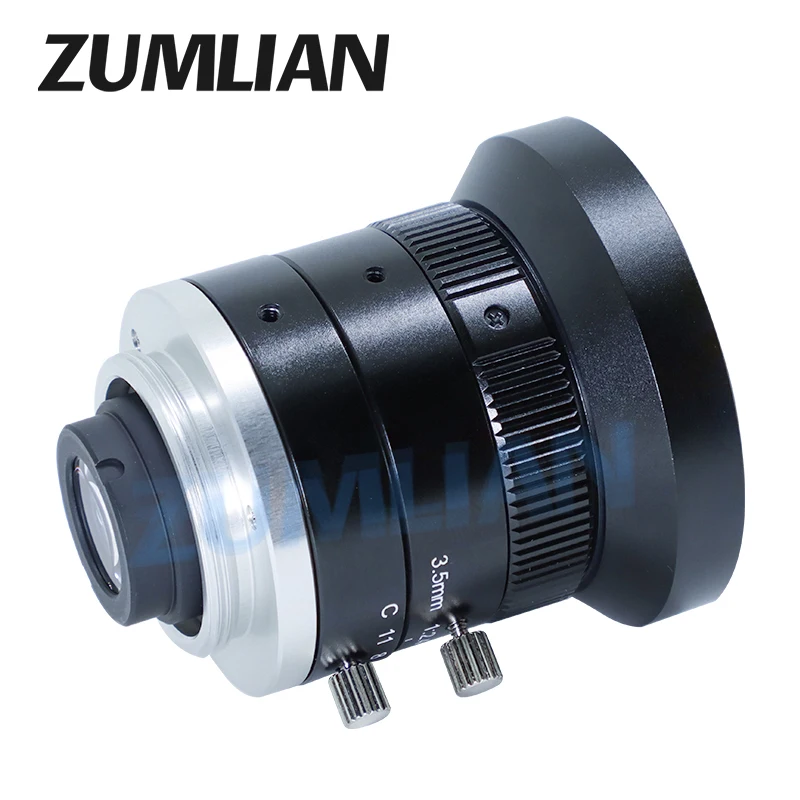 2MP CCTV lens 3.5mm F2.4 Large Wide Angle C-Mount Machine Vision Lens Manual Iris FA Lens for Industrial Camera Low Distortion