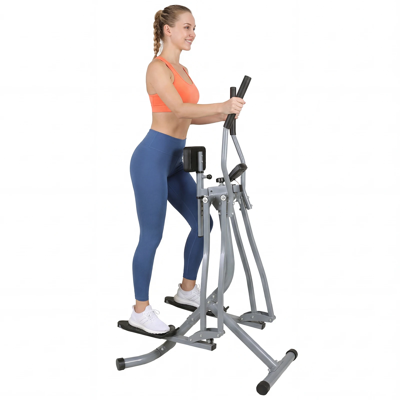 

Домашний эллиптический тренажер для кардиотренировок с ЖК-монитором, складной кросс-тренажер, регулируемый, для спортзала и офиса