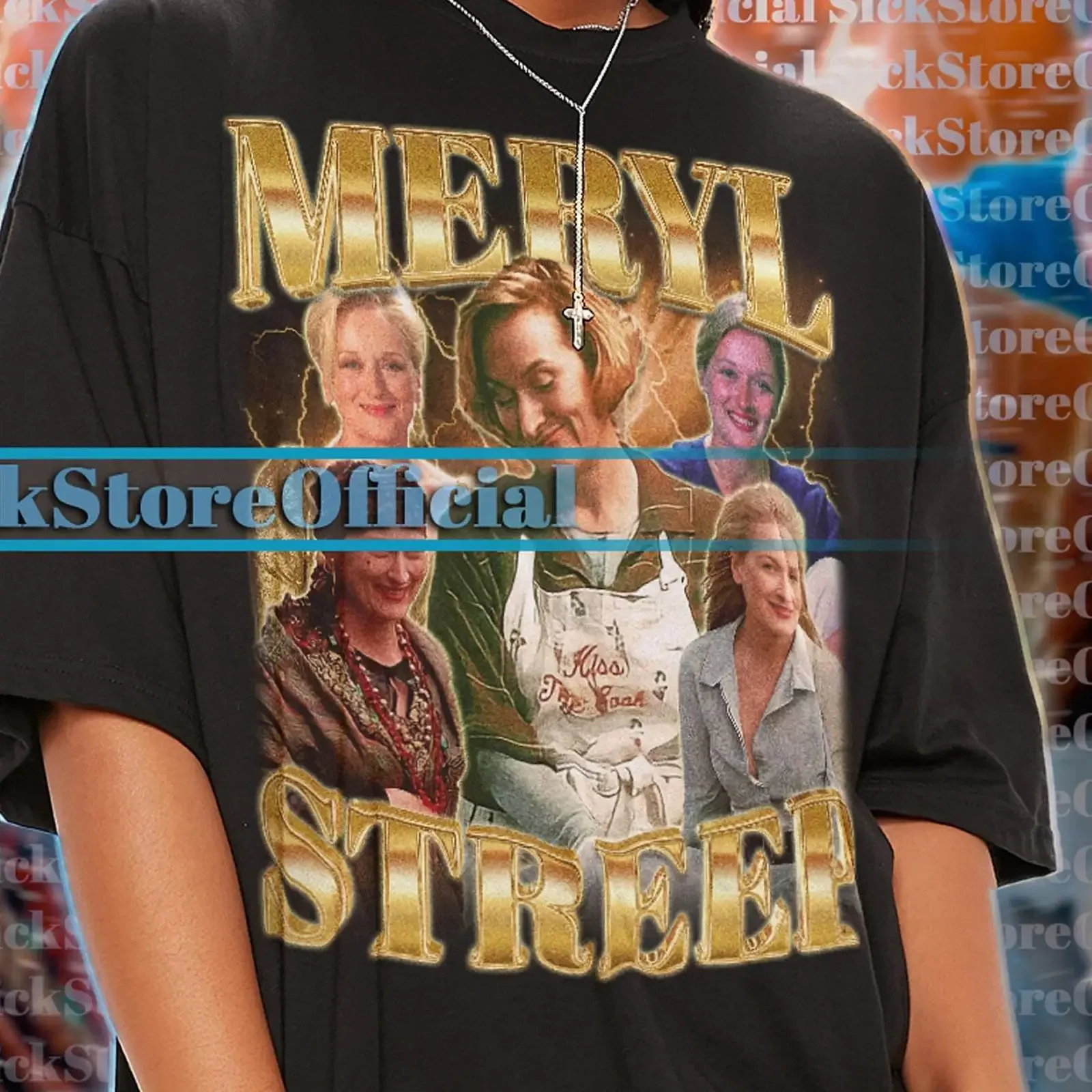 Vintage Meryl Streep Homage T Shirt 90s Retro Fan Merch Casual Top vintage Washed Comfortable Versatile streetwear