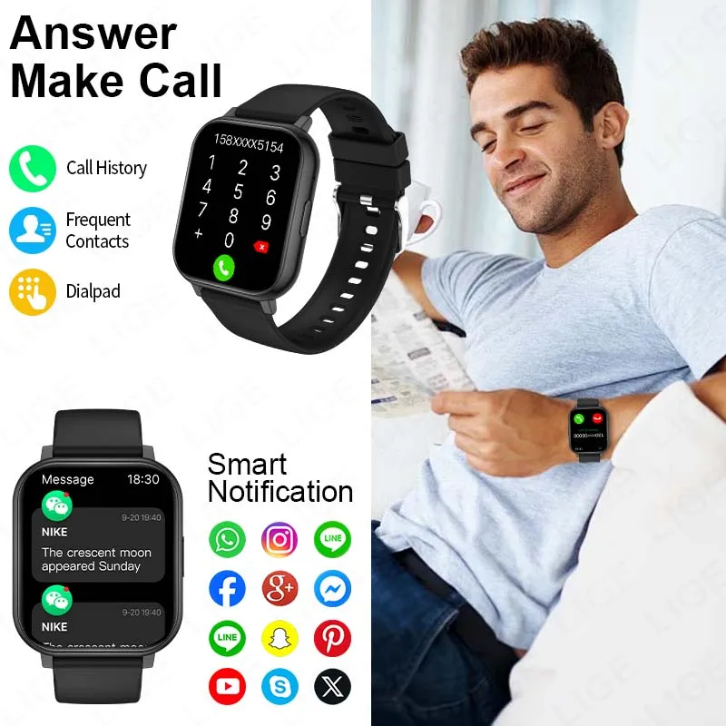 

New Smart Watch Men 1.83inch Screen Waterproof Multiple Sport Mode Fitness Bluetooth Call Smartwatch Women Watch For Android IOS