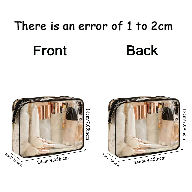 Cute Cartoon Girls Clear Makeup Bag, 8 Fashion Girls with Iced Coffee Print, Waterproof PVC Cosmetic Pouch