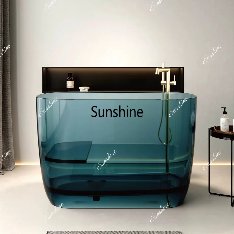 Resin bathtub household small apartment hotel B & B adult oval independent