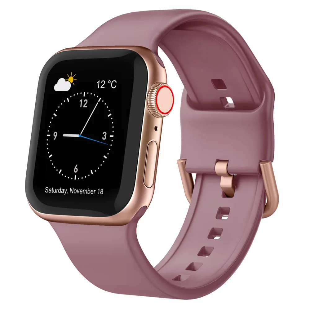 Classic Silicone strap For Apple Watch 11 42-46mm 49mm 44mm 45mm 40mm 41mm Sport bands iwatch series 10 9 8 7 6 5 SE Ultra 3-2-1 image 3
