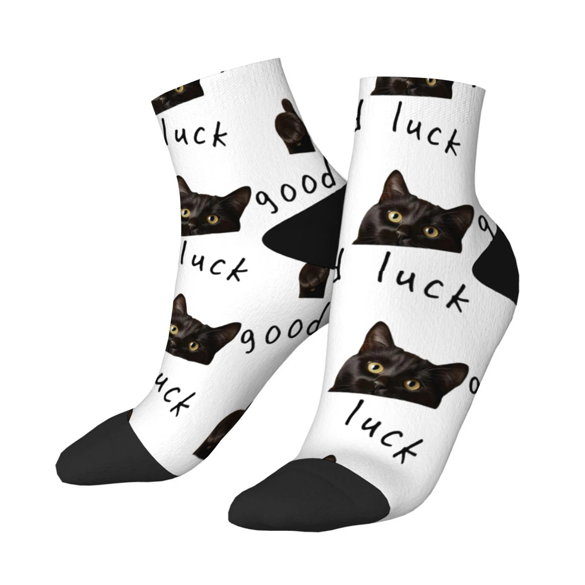 

Короткие носки Good Luck Cat, удобные повседневные носки из смеси полиэстера для женщин и мужчин, унисекс, мягкие дышащие, легкие, модные
