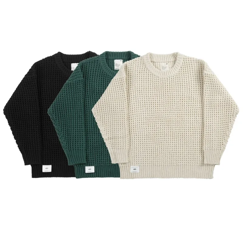 Jersey de invierno pesado japonés de Color sólido Simple locura, suéter cálido MDNS de alta calidad a la moda para hombres y mujeres