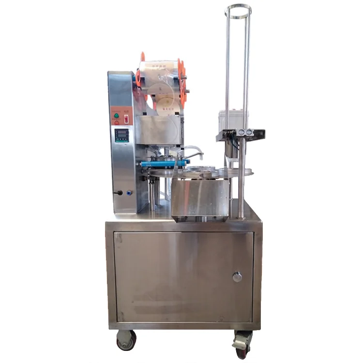 High Speed Drinking Water Bubble Tea Cup Sealing Machine/ Automatic Water Tea Plastic Cup Filler Sealer Machine Customize
