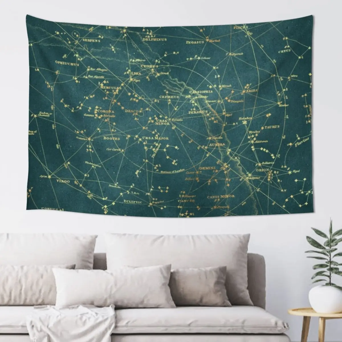 

Gilded Star Map Tapestry On The Wall Room Decoration Korean Style Tapestry