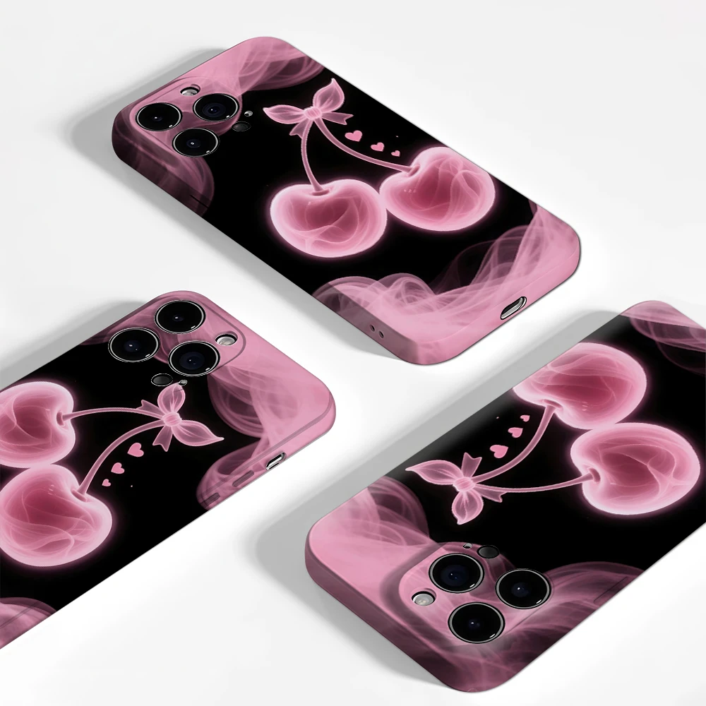 حافظة لهاتف آيفون 17 من Pink Cherry Dream لهاتف آيفون 17 16 15 14 13 12 11 Pro Max Plus غطاء خلفي مزدوج الطبقة #4