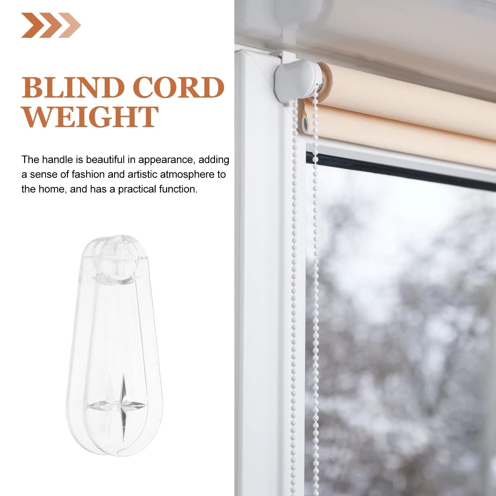 

4 Pcs Blind Accessories Plastic Cord H Window Pulls Drops Weight Knob Transparent Simple Design Practical Function