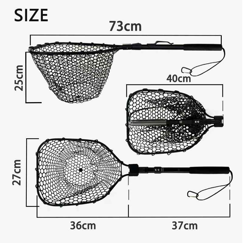 Lawaia Red de Pesca Plegable 73 cm – Cabezal Aluminio y Malla Silicona - imagen 4