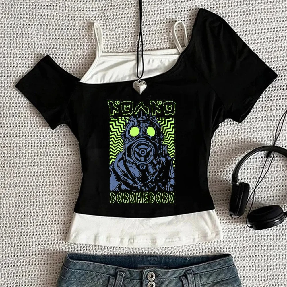 Dorohedoro crop top women korean fashion emo funny cutecore cute tshirt cutecore kawaii goth baddie jojifuku - view 2