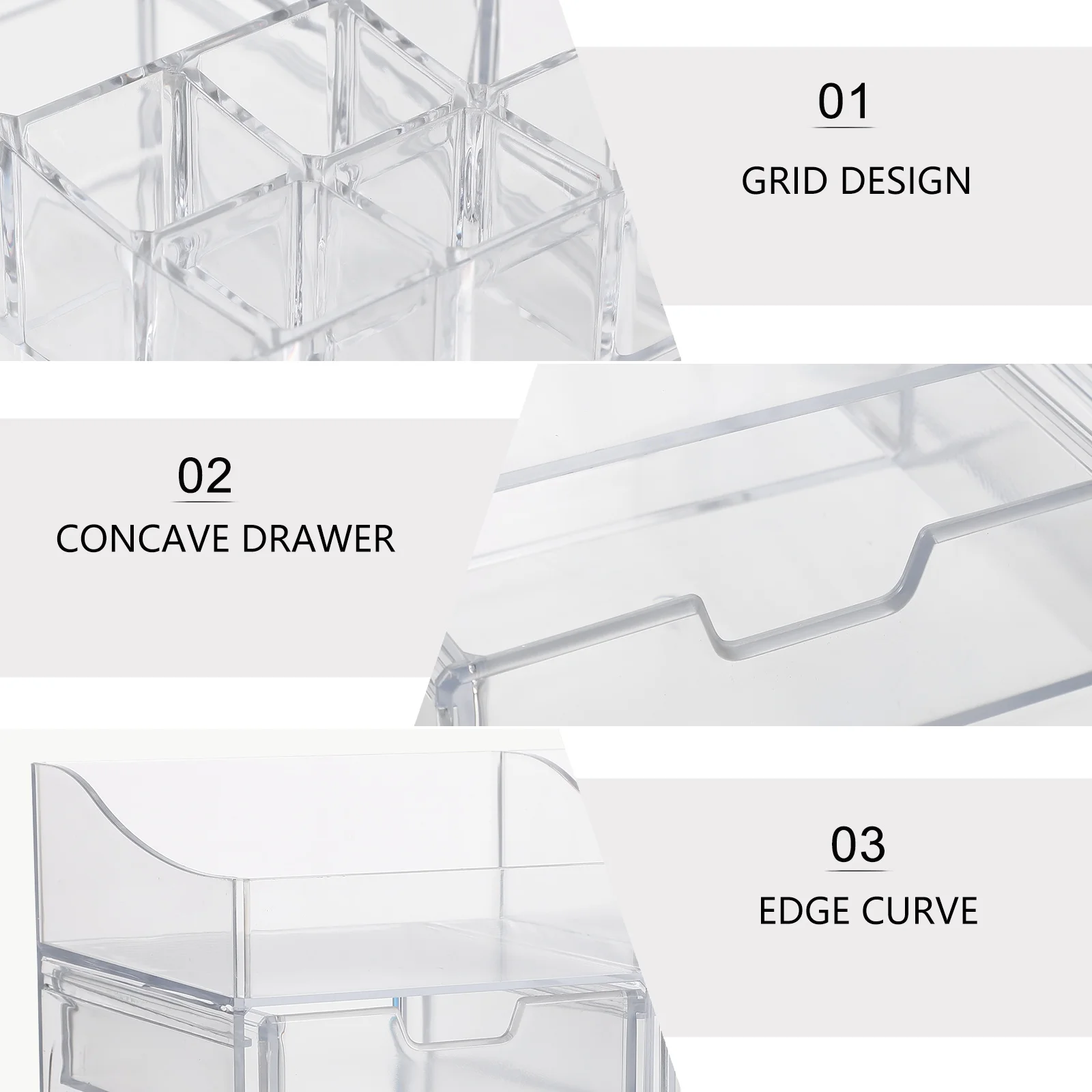 

Holder Storage Box Makeup Caddy Cosmetics Organizer Dressing Table Transparent