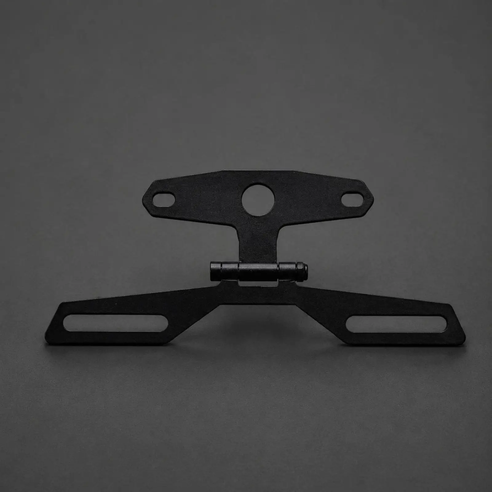 Durable Black Metal Motorcycle Bracket for License Plate Mount with Slotted Fitment Arms Universal Rear