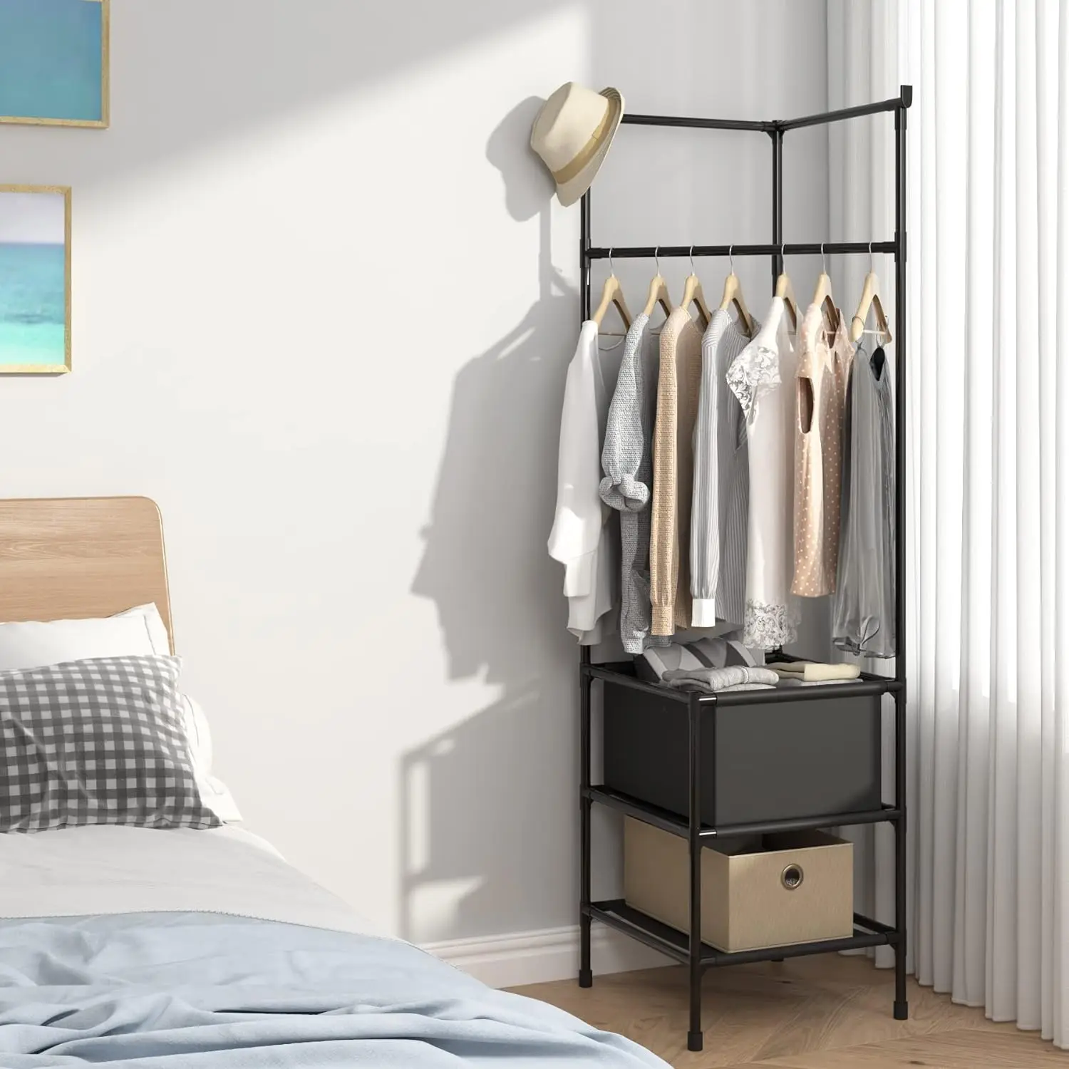 【Hot sales】 Solid Color Metal Hot Sales Detachable Item Storage, Simple Wall Corner Rack Suitable for Bedrooms, Living Rooms