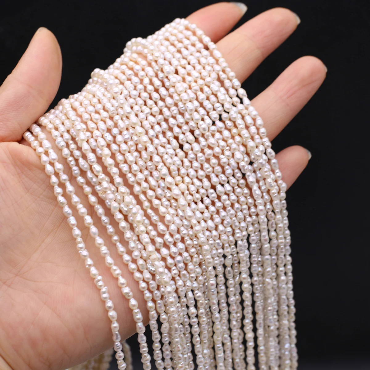 3-3.5mm Natural Zhuji Freshwater Pearl Beads Irregular Grade A Loose Bead for Jewelry Making Diy Trendy Necklace Bracelet