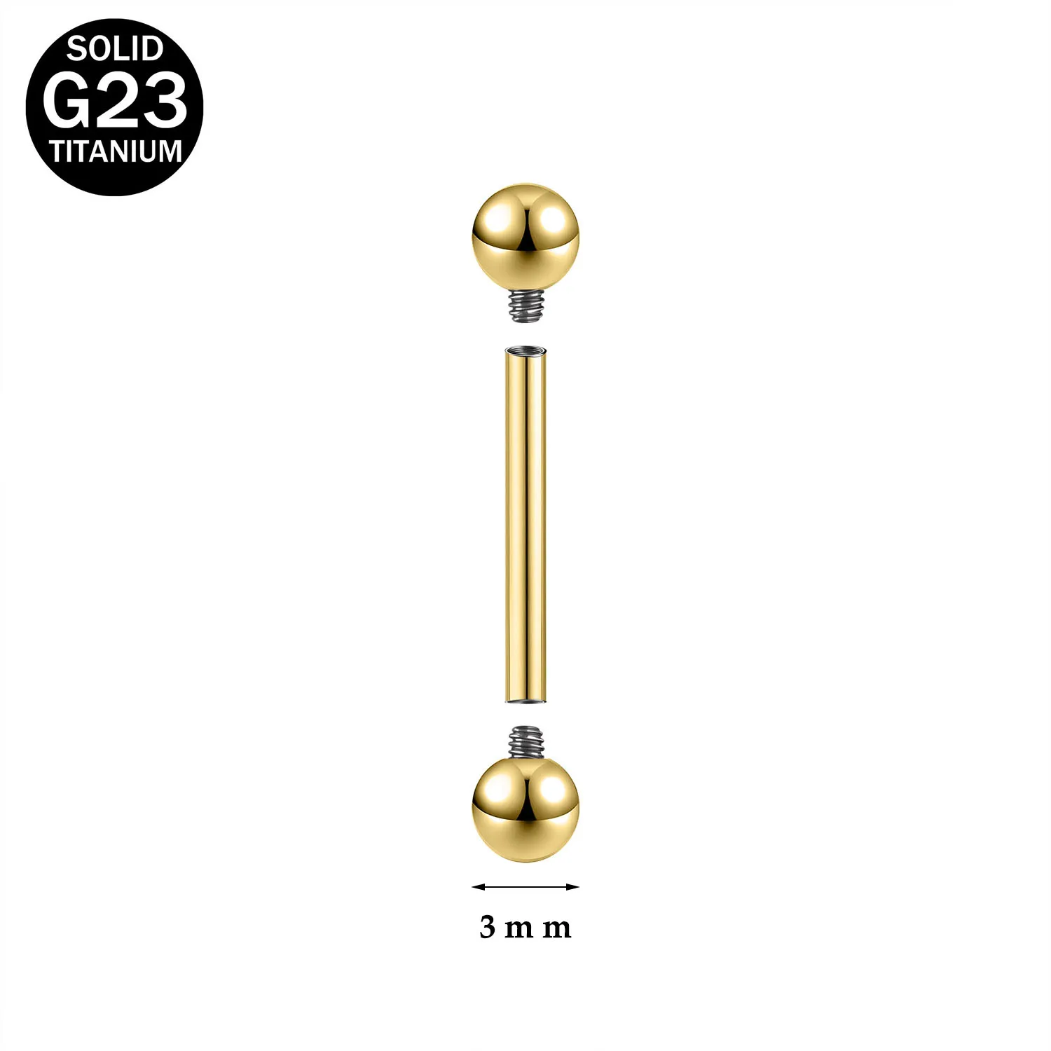 G23 Titanium Eyebrow Ring with Internal Thread for Piercing