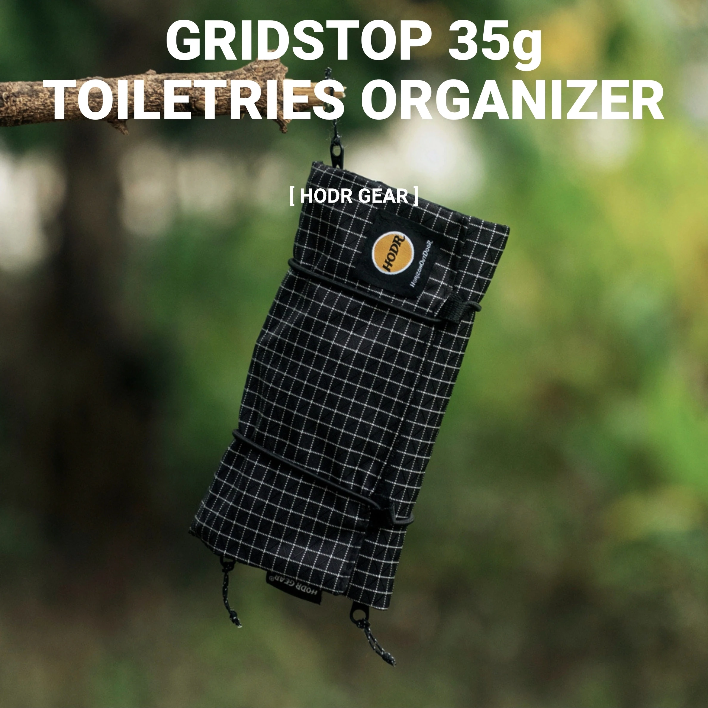 HODRGEAR Ultralight Toiletries Organizer UHMWPE Gridstop | 35g Roll-Up Mesh Pouch | YKK Zippers | Hiking & EDC Storage UL GEAR