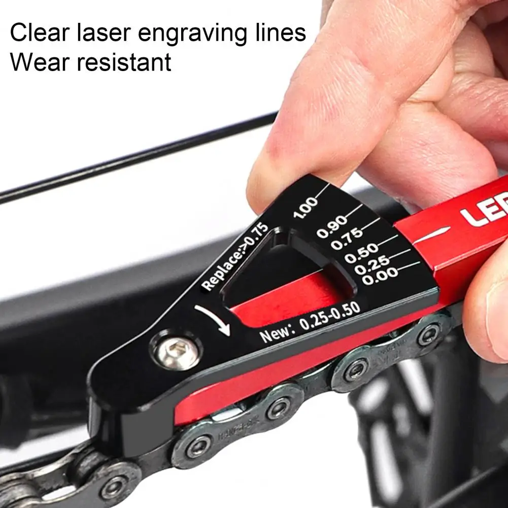 LEBYCLE BIke Chain Wear Checker Excellent Bicycle Chain Wear Measuring Tool Aluminium Alloy bicycle chain gauge for MTB