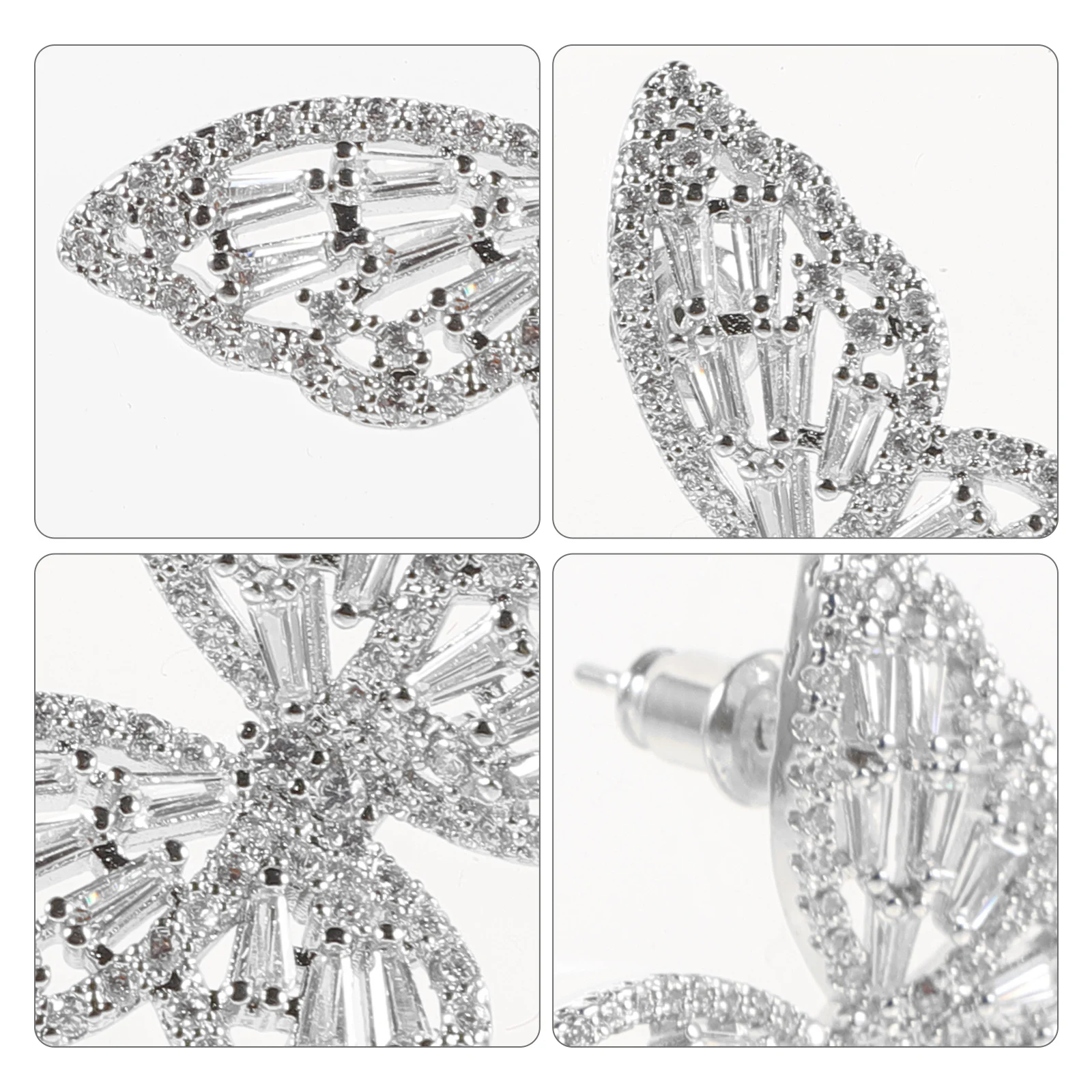

Metal Zircon Butterfly Stud Earrings Jewelry for Women Trendy Fashionable and Versatile Studs Copper Miss