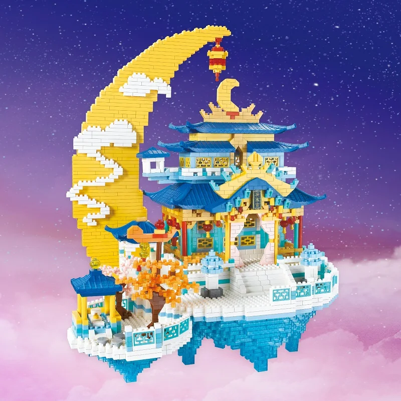 4216PCS Micro Building Blocks Chinese Architecture Moon Palace Diamond Model Construction Bricks Toys for Kids Adults Best Gifts