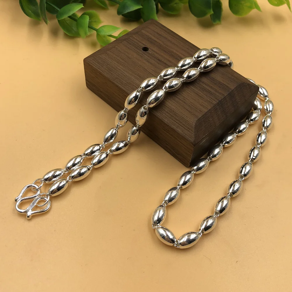 

999 Pure Silver round Bead Nelace ex Faionable Faion Jewelry Couple Chain Silver Accories Original Design Fre out