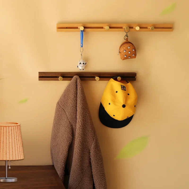 

Sliding Solid Wood Clothes Hook - Over-The-Door Hanging Rack for Entry Hall, Wall-Mounted Row Hook Organizer