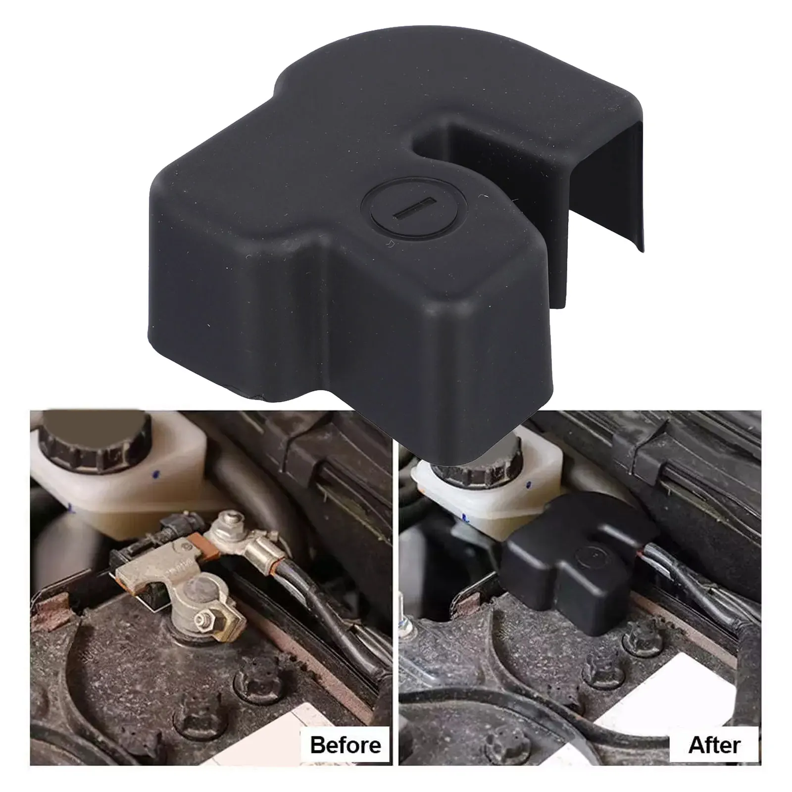 

Car Battery Anode Negative Electrode Protector For Mazda 2 3 6 CX-5 CX-4 Black Plastic Terminal Protective Cover ﻿