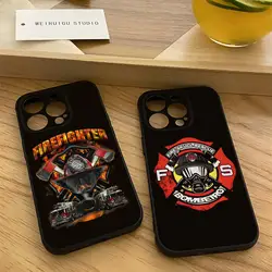 Firefighter Fire Department Phone Case for 15 Pro Max iphone 14 Pro Max 12 13 Mini 11 Xr X Xs 8 7 Plus Silicone Back Cover