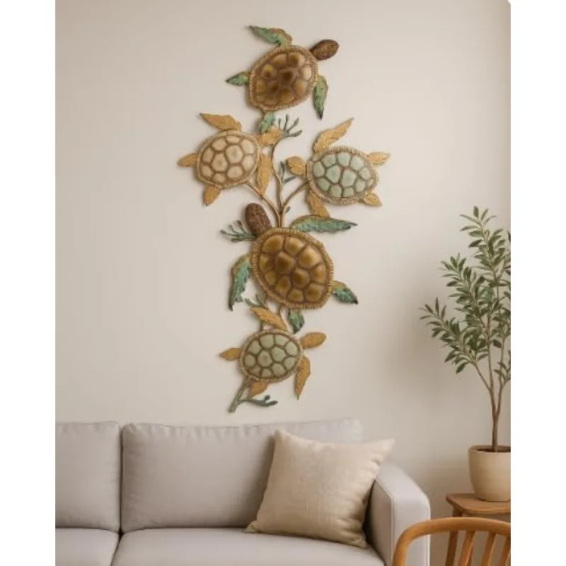 

Art & Gift Sea Turtle Wall Décor, Handcrafted Metal Ocean-Inspired Art, Weather-Resistant Coastal Decor for Indoor & Outdo