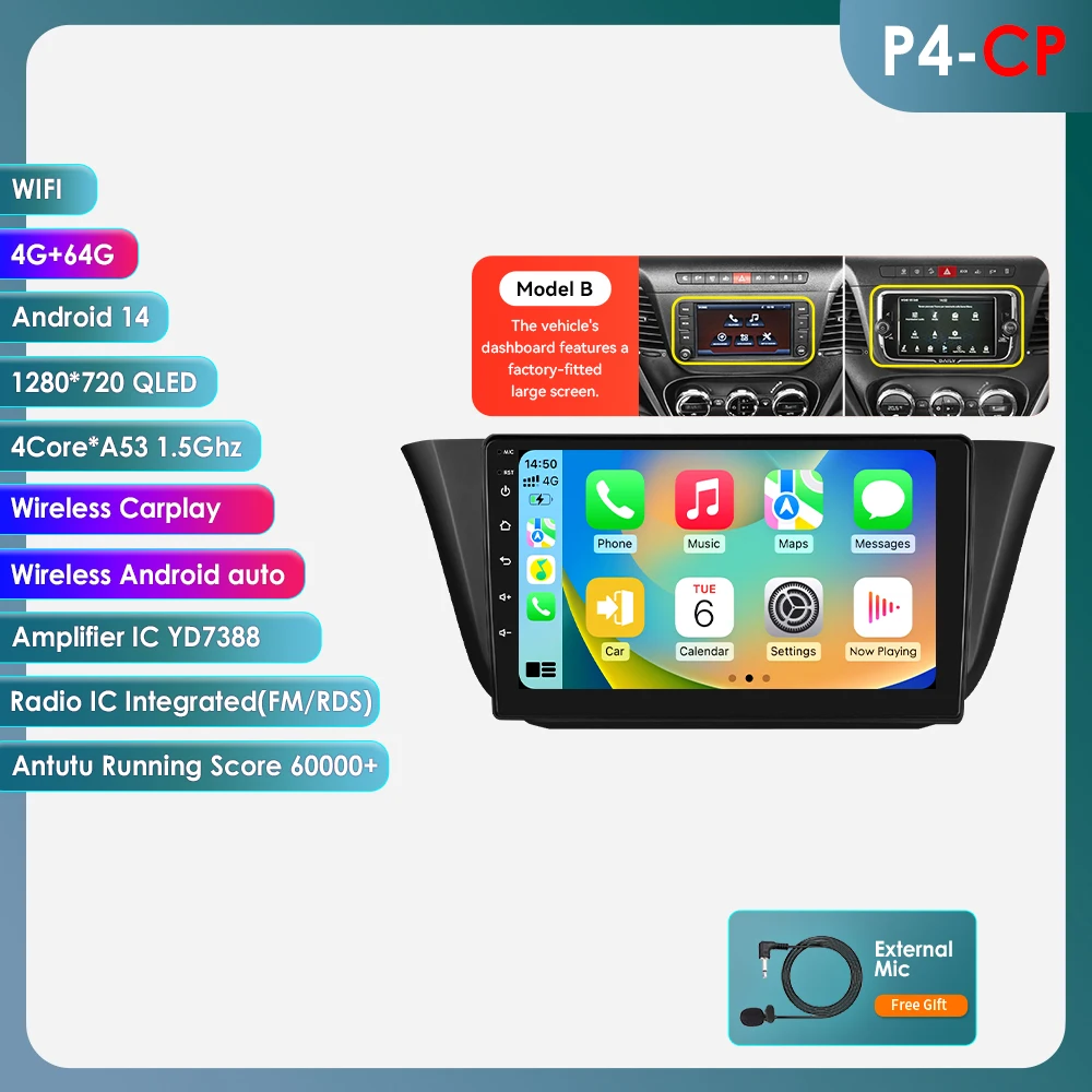 Hizpo 9 Inch Android Carplay Auto voor Iveco Daily 2013-2021 Autoradio Multimedia Videospeler 5G Wifi GPS Navigatie Hoofdunit