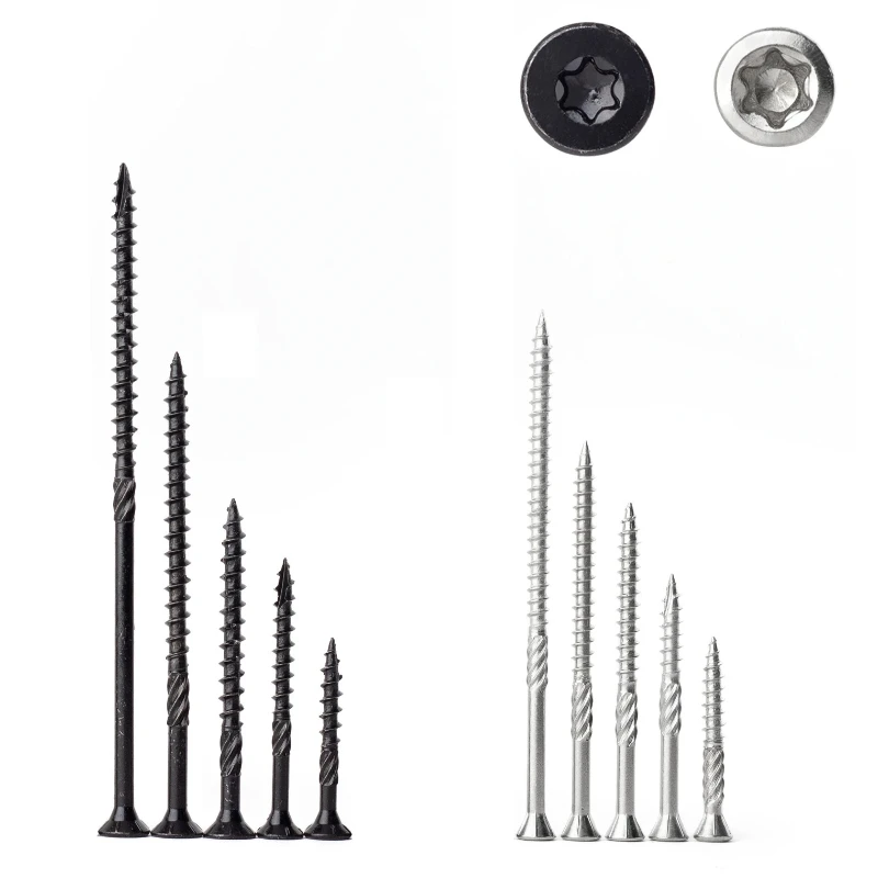 

20pcs Torx Slot Knurled Screws Stainless Steel Wood Deck Screws Rust Resistant Six Lobe Self Tapping Fibreboard Drywall Screw