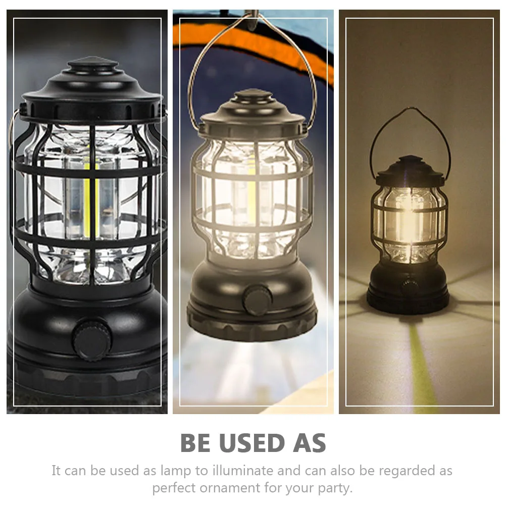 Portable Vintage Camping Lantern Light Handled Retro Style Outdoor Hanging Lamp For Tent Garden Party Durable Cozy Atmosphere