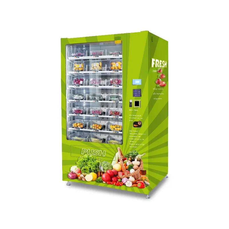 The Vending Machine for Preserving Various Fresh Produce Such As Fruits and Vegetables Supports Card Payment and Cash