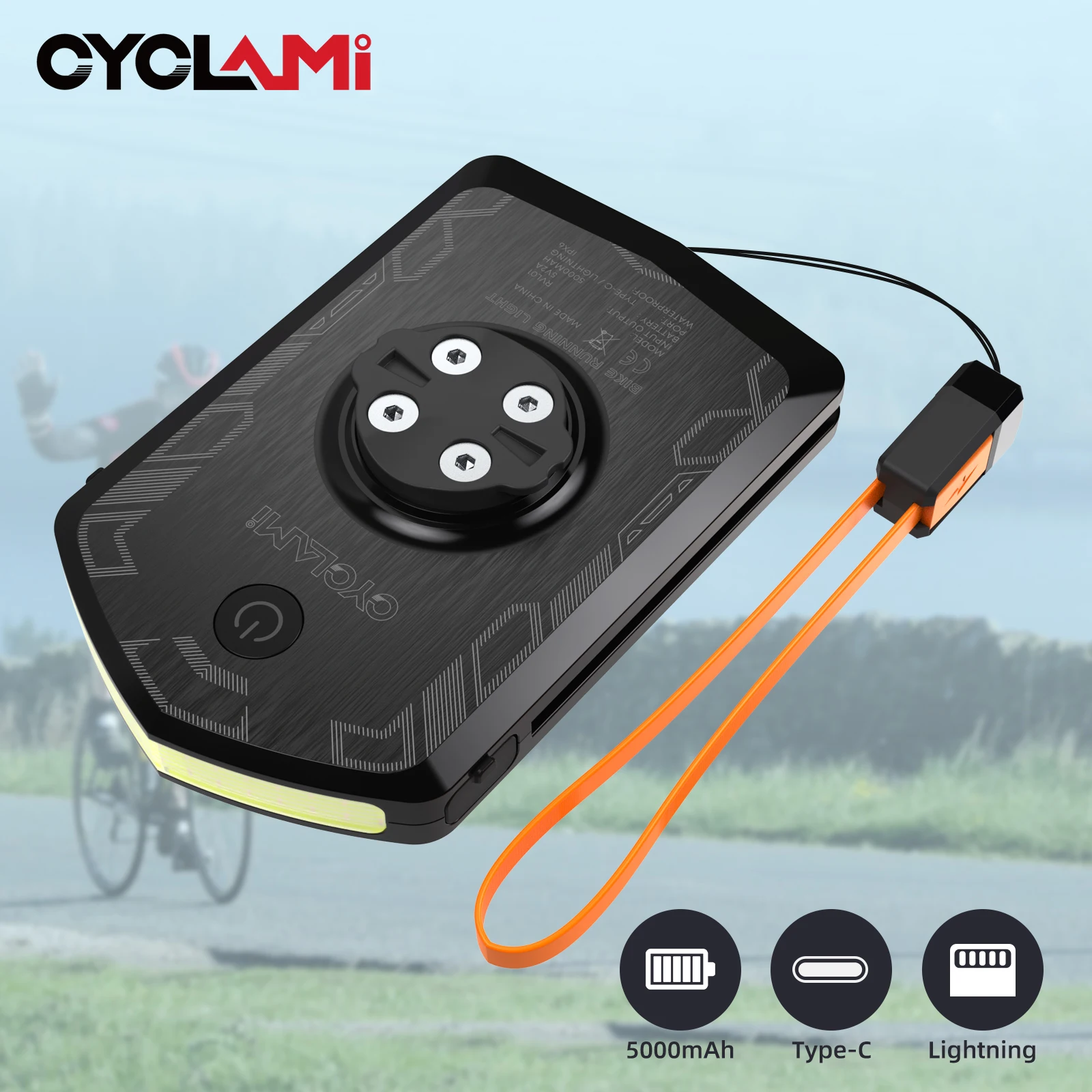 CYCLAMI Bicycle Light Cycling Power Bank Battery Bike Light Type-C Charging For XOSS Garmin Bryton IGS Computer Lights Charging