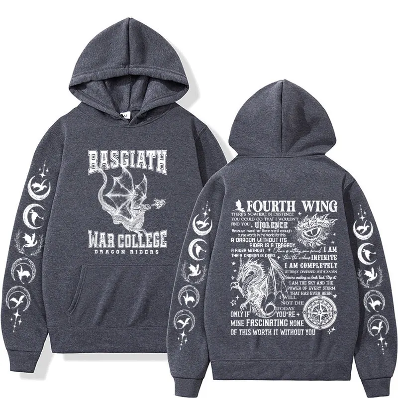 Fourth Wing Basgiath War College Hoodies The Empyrean Series Dragon Rider Hoodie Men\'s Y2k Clothes Fashion Sweatshirt Streetwear