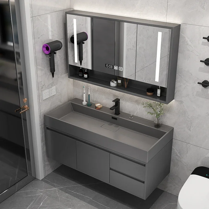 

Modern Intelligent Mirror Cabinet Bathroom Cabinet Toilet Wall Hanging Wall Style Bathroom Toilet Toilet Wash Basin Cabinet
