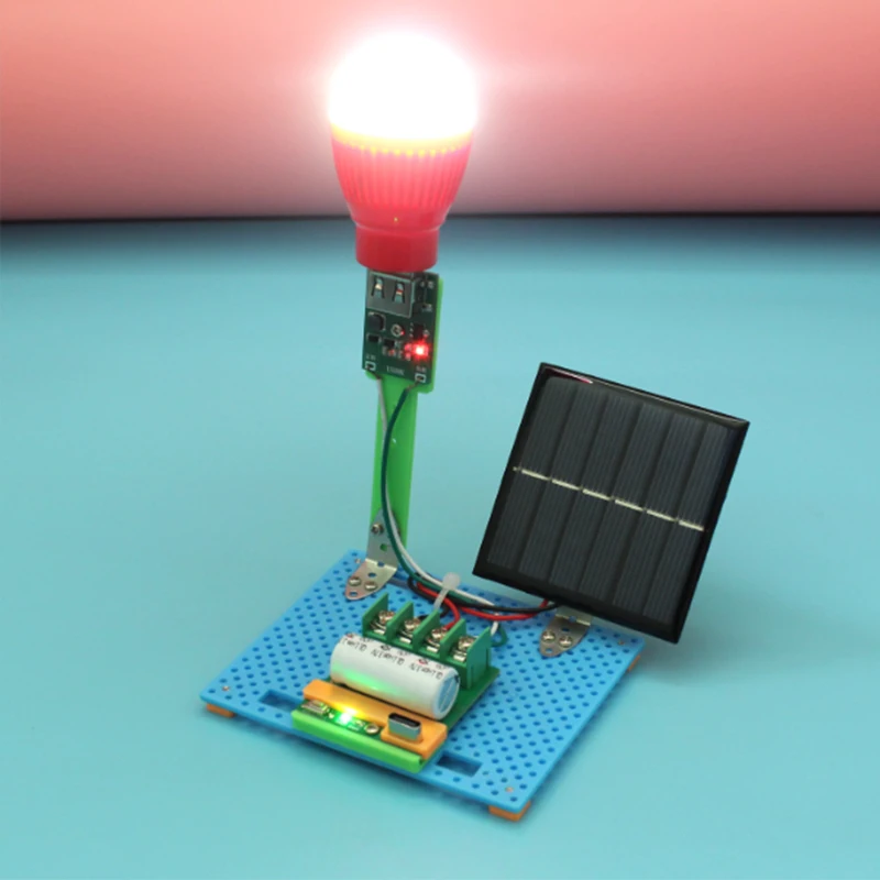 Модель лампы для зарядки солнечной энергии, детская научная игрушка, набор головоломок с физикой, развивающие игрушки для детей, обучающая игрушка