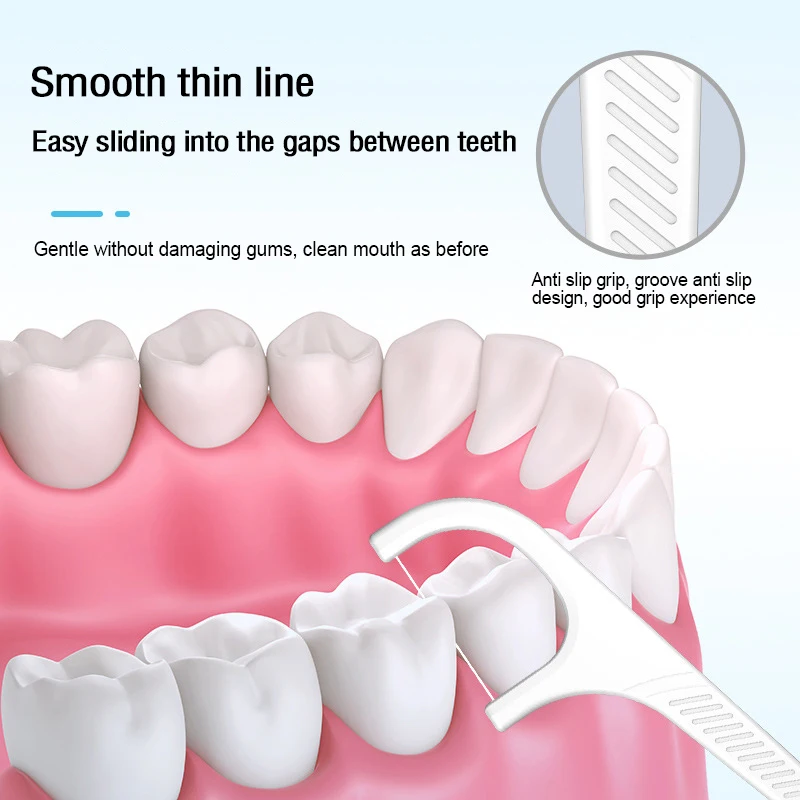 使い捨て歯科用flossスティック、超微細、シングル、ポータブル、滑らかなボックス、歯のflosser、ファミリーパック、100個