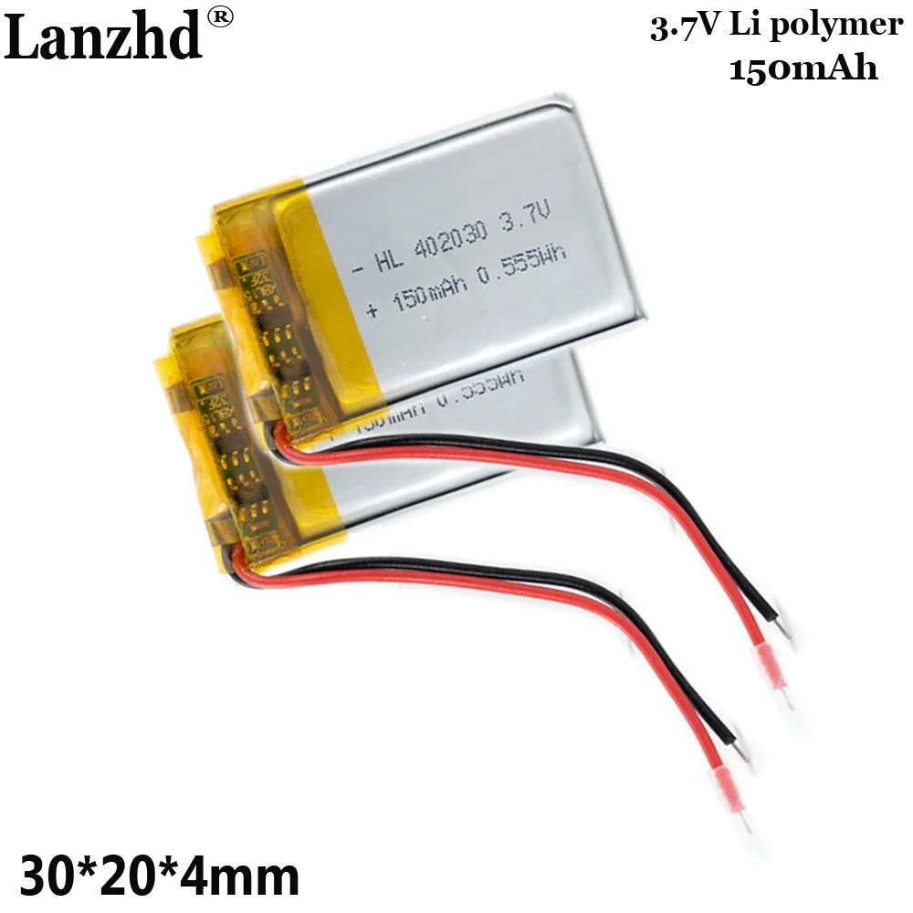 Baterai Polimer 3.7V 150Mah untuk Kamera Dasbor Headphone Bluetooth Perangkat Kecantikan Speaker Bluetooth Gelang Olahraga 402030